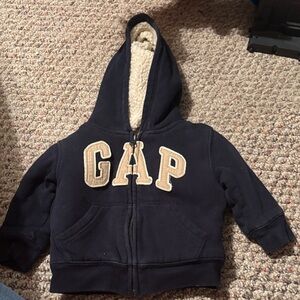 GAP Dark Blue Hoodie with Cream Sherpa Lining